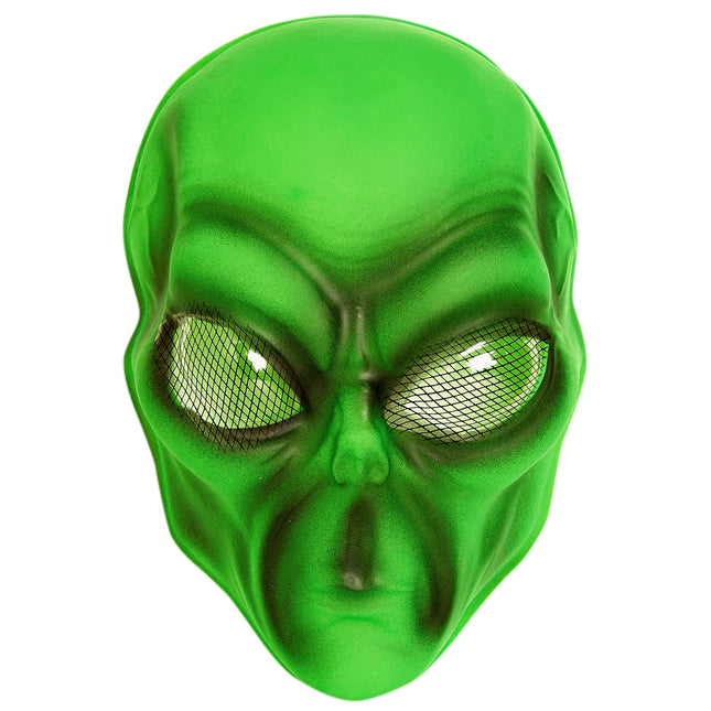 Masque d'Halloween Alien vert en plastique