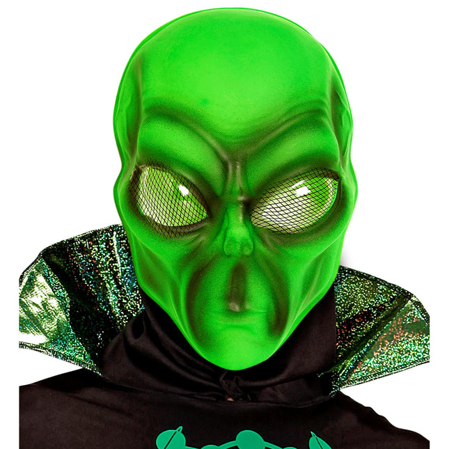 Masque d'Halloween Alien vert en plastique