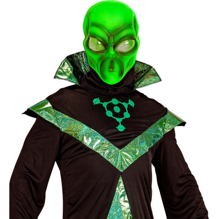 Masque d'Halloween Alien vert en plastique