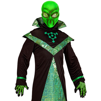 Masque d'Halloween Alien vert en plastique