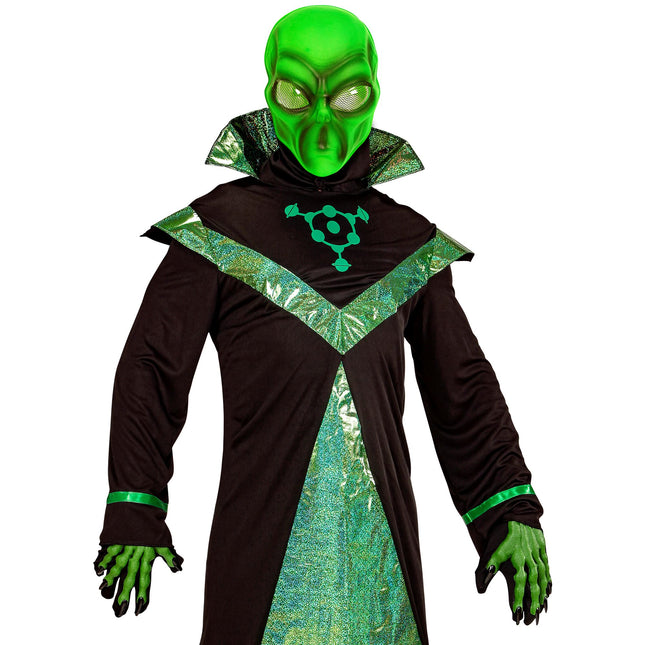Masque d'Halloween Alien vert en plastique