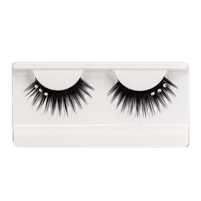 Faux cils noirs avec pierres