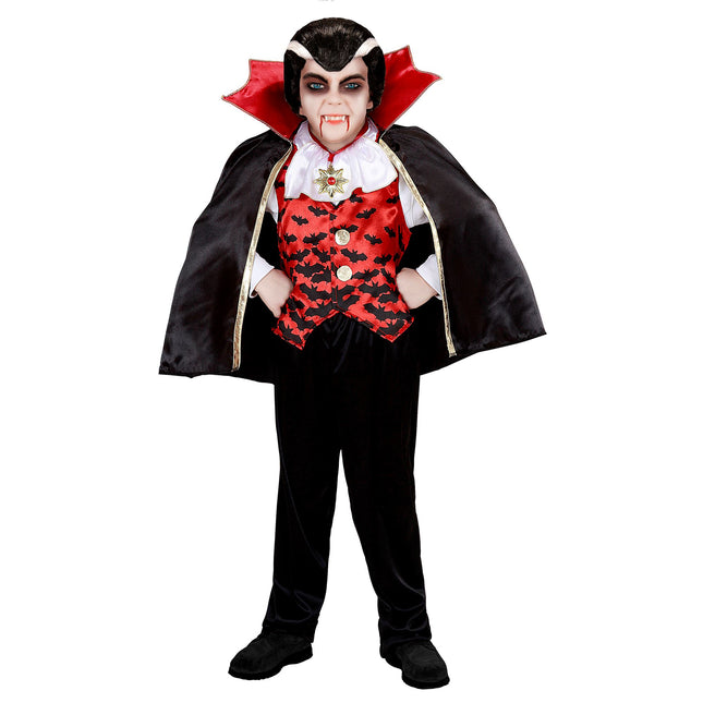 Costume d'Halloween Noir Rouge Vampire Garçon