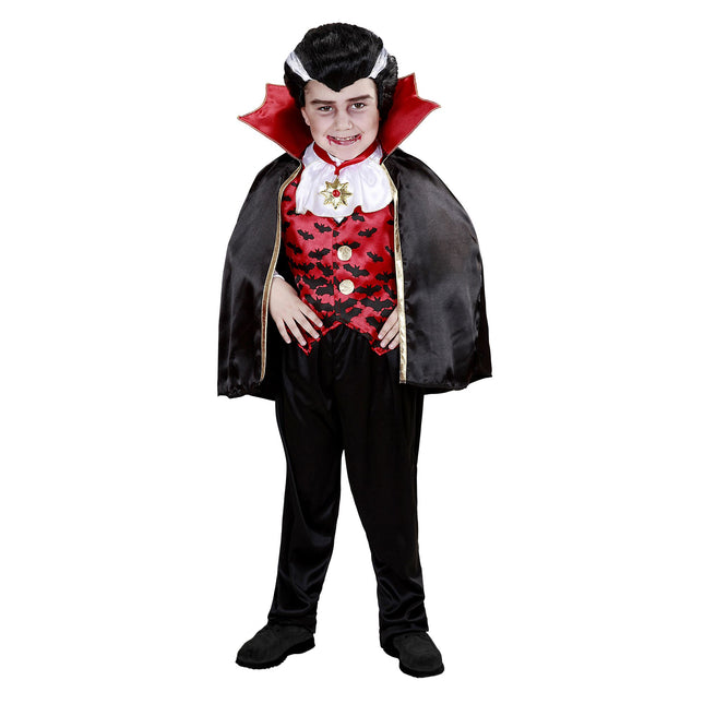 Costume d'Halloween Noir Rouge Vampire Garçon