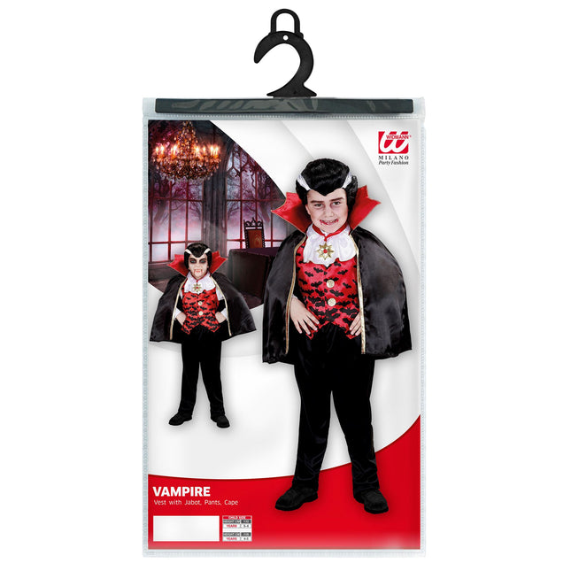 Costume d'Halloween Noir Rouge Vampire Garçon