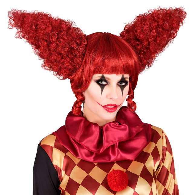 Perruque d'Halloween Clown Rouge