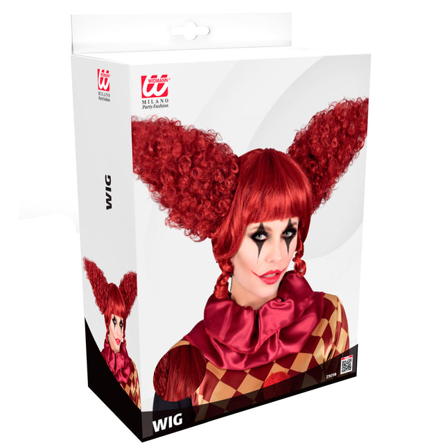 Perruque d'Halloween Clown Rouge