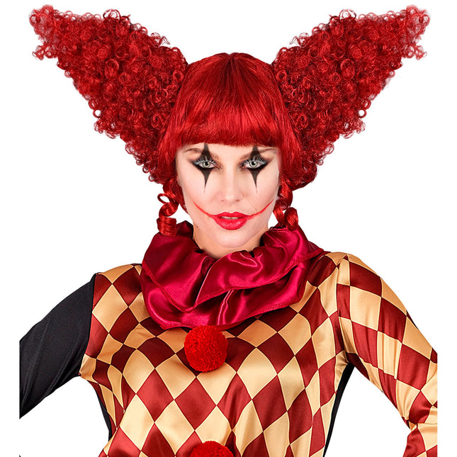 Perruque d'Halloween Clown Rouge