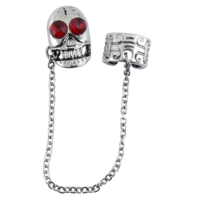 Boucles d'oreilles Halloween Crâne avec pierre précieuse