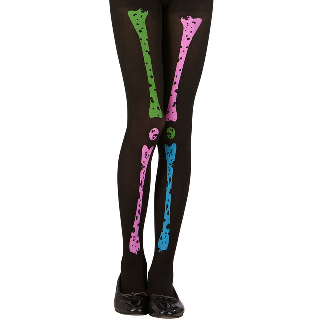 Collants d'Halloween Enfant Squelette
