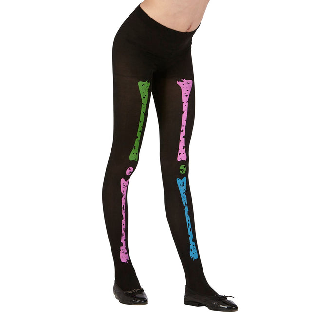 Collants d'Halloween Enfant Squelette