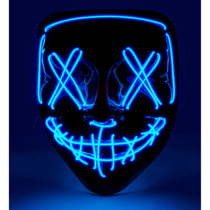 Masque d'Halloween Bleu avec lumière