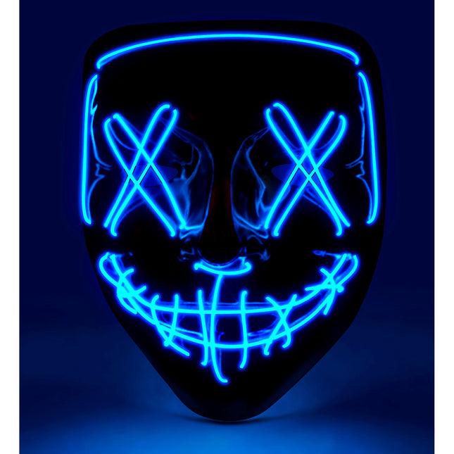 Masque d'Halloween Bleu avec lumière