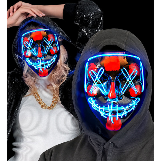 Masque d'Halloween Bleu avec lumière