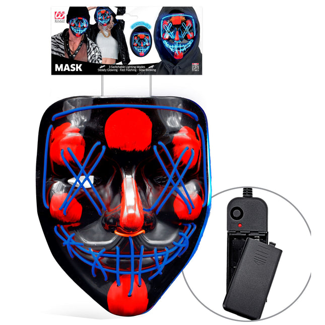 Masque d'Halloween Bleu avec lumière