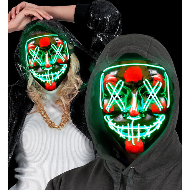 Masque d'Halloween Vert avec lumière