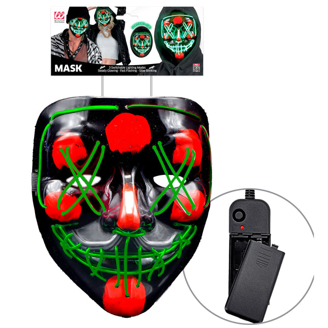 Masque d'Halloween Vert avec lumière