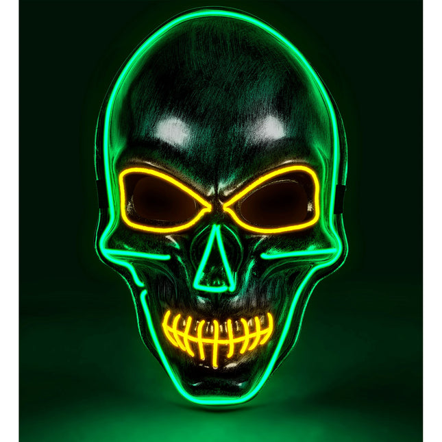 Masque d'Halloween crâne argenté avec lumière