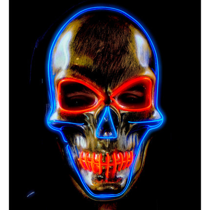 Masque d'Halloween Crâne coloré avec lumière