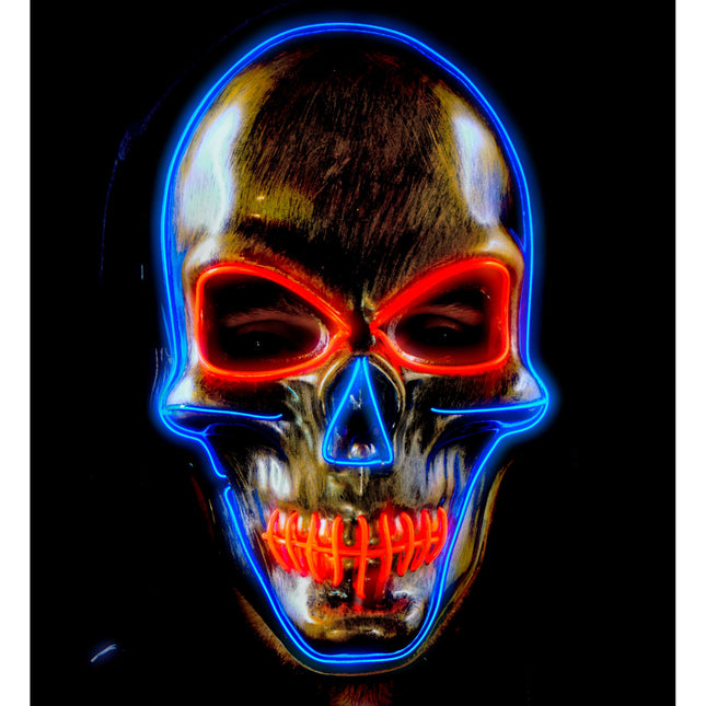 Masque d'Halloween Crâne coloré avec lumière