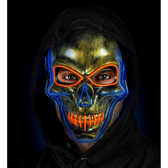 Masque d'Halloween Crâne coloré avec lumière
