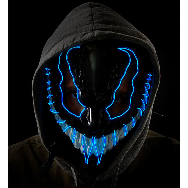 Masque d'Halloween Monstre bleu avec lumière