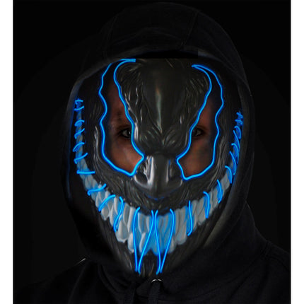 Masque d'Halloween Monstre bleu avec lumière