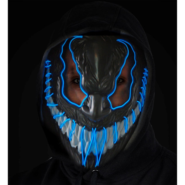 Masque d'Halloween Monstre bleu avec lumière
