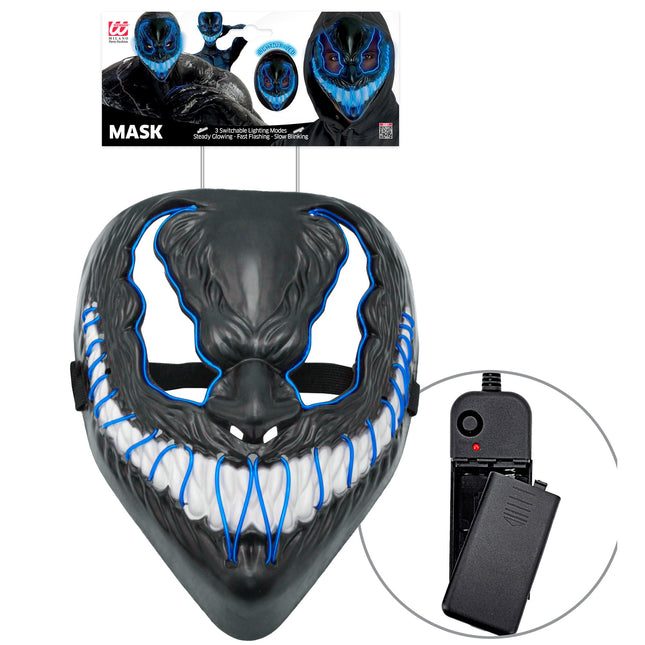 Masque d'Halloween Monstre bleu avec lumière