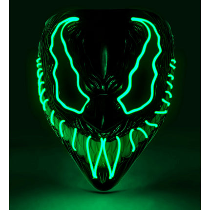 Masque d'Halloween Monstre vert avec lumière