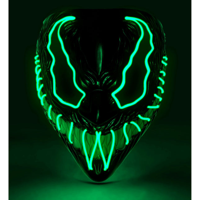 Masque d'Halloween Monstre vert avec lumière