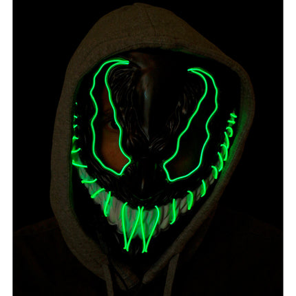 Masque d'Halloween Monstre vert avec lumière