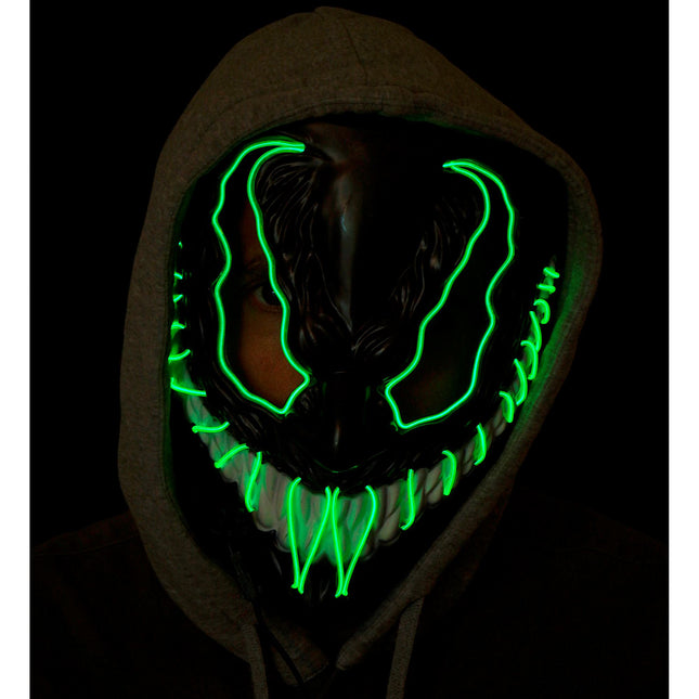 Masque d'Halloween Monstre vert avec lumière