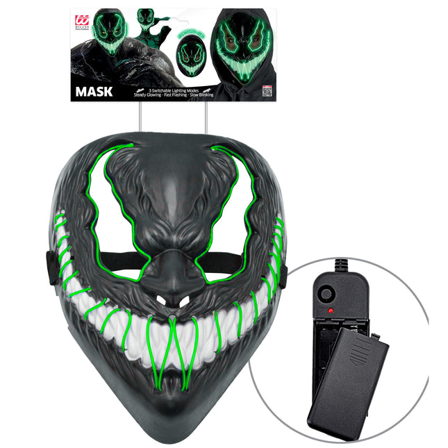Masque d'Halloween Monstre vert avec lumière