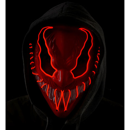 Masque d'Halloween Monstre rouge avec lumière