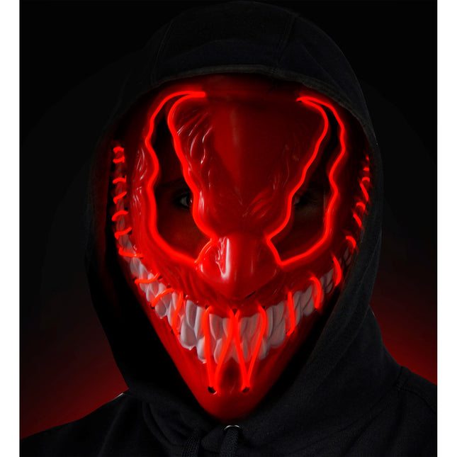 Masque d'Halloween Monstre rouge avec lumière
