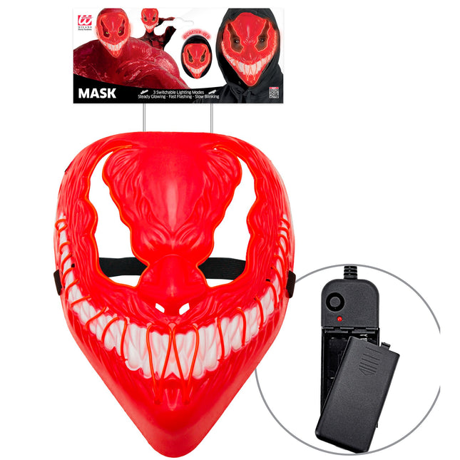 Masque d'Halloween Monstre rouge avec lumière