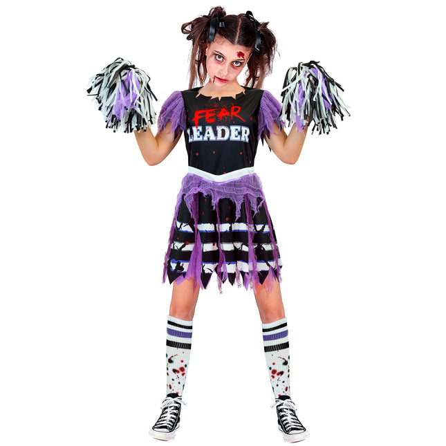 Robe d'Halloween Fille Zombie Cheerleader 5 pièces