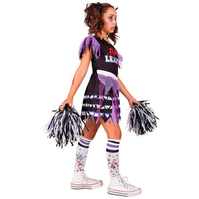 Robe d'Halloween Fille Zombie Cheerleader 5 pièces