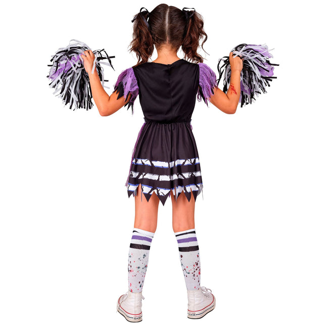 Robe d'Halloween Fille Zombie Cheerleader 5 pièces