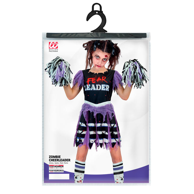 Robe d'Halloween Fille Zombie Cheerleader 5 pièces