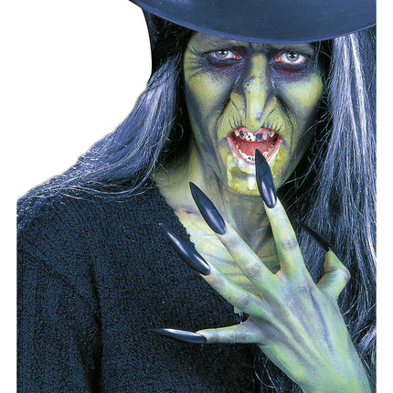 Faux ongles d'Halloween Sorcière noire