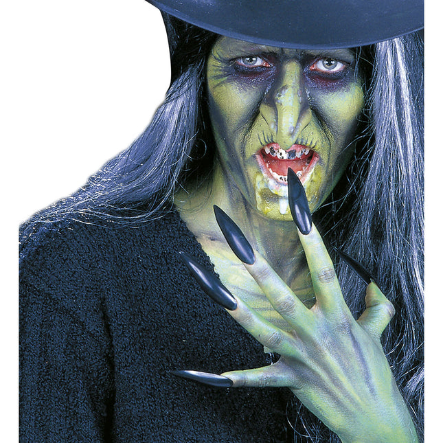 Faux ongles d'Halloween Sorcière noire