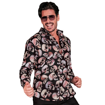 Chemisier d'Halloween Homme tête de mort