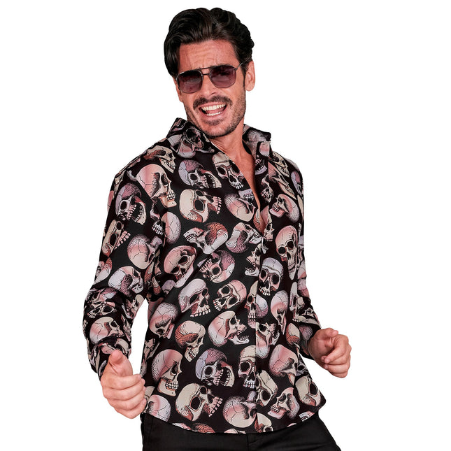 Chemisier d'Halloween Homme tête de mort