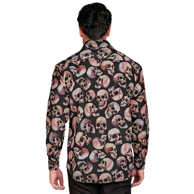 Chemisier d'Halloween Homme tête de mort
