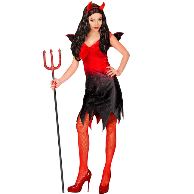 Robe d'Halloween Rouge Noir Dames Sexy Devil