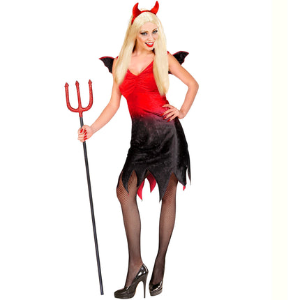 Robe d'Halloween Rouge Noir Dames Sexy Devil