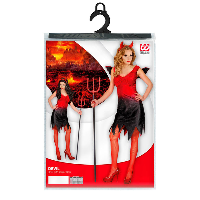Robe d'Halloween Rouge Noir Dames Sexy Devil
