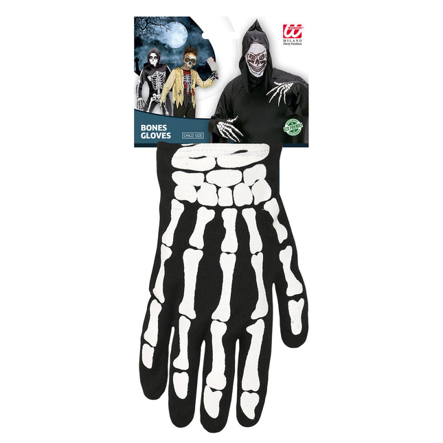 Gants d'Halloween Enfant Squelette